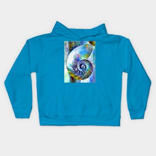 Watercolor Nautilus Kids Hoodie